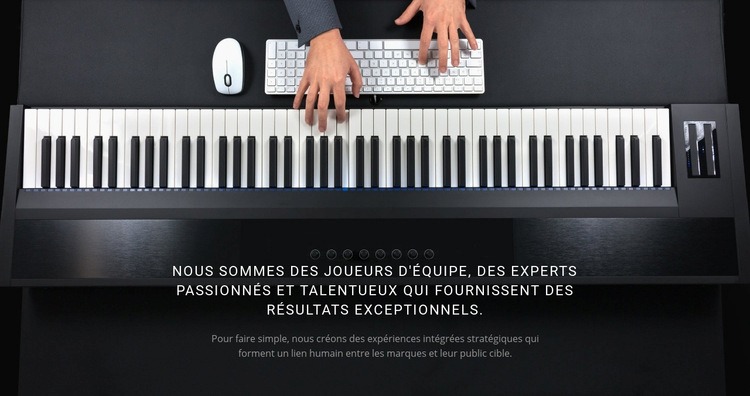 Musique calme au piano Maquette de site Web