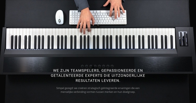 Rustige pianomuziek Website mockup