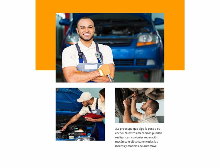 Servicios confiables de reparación de automóviles Maqueta de sitio web
