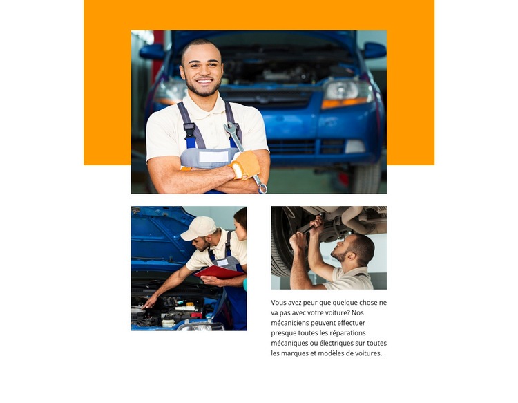 Services de réparation automobile fiables Maquette de site Web