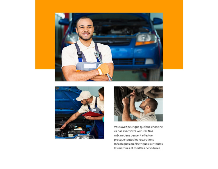 Services de réparation automobile fiables Modèle de site Web