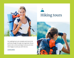 Hiking Tours - Free Download One Page Template