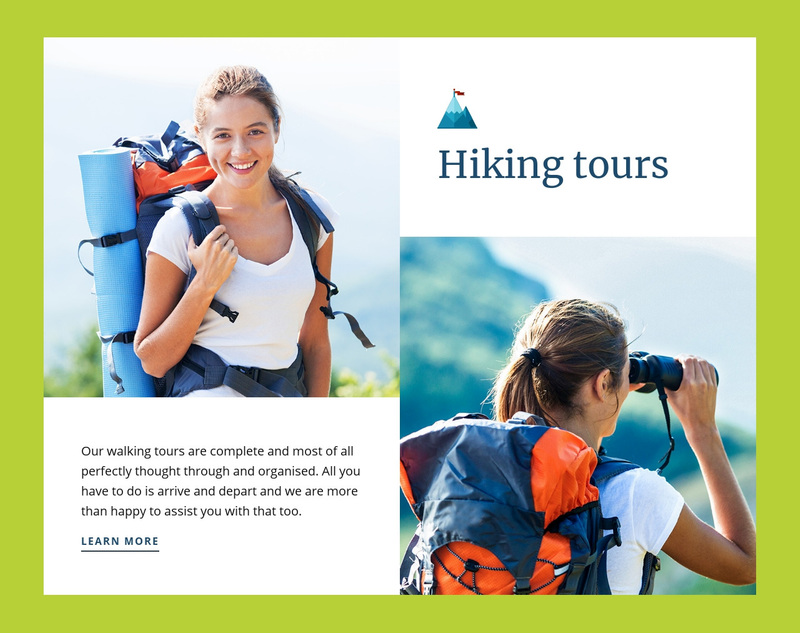 Hiking tours  Web Page Design