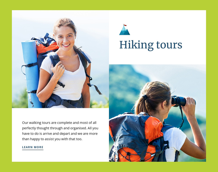 Hiking tours  Website Builder Software