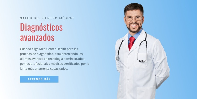 Hospital de diagnóstico avanzado Maqueta de sitio web