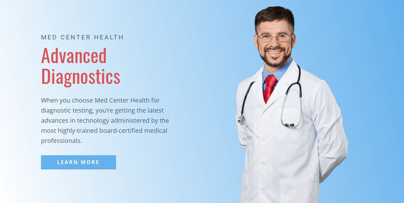Advanced diagnostics hospital Web Page Design