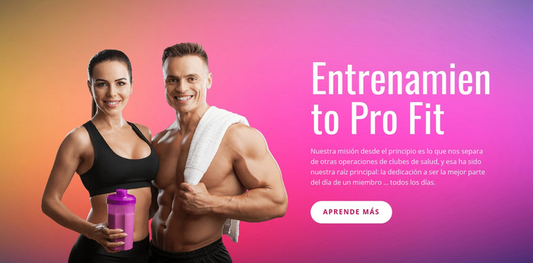 Entrenamiento Pro Fit Plantilla HTML