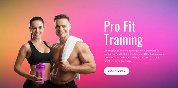 Pro fit training  Homepage Design