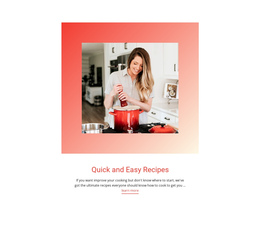 Quick And Easy Recipes - One Page Design