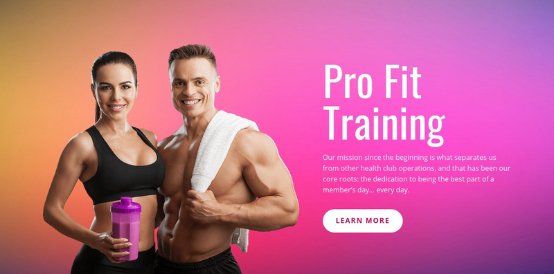 Pro fit training  Web Page Design
