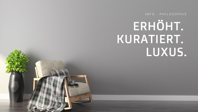 Erhöht, kuratiert, Luxus HTML Website Builder