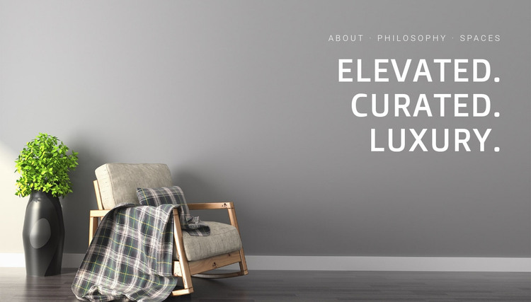 Elevated, curated, luxury Homepage Design
