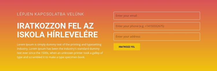 Iratkozzon fel a hírlevélre Weboldal tervezés