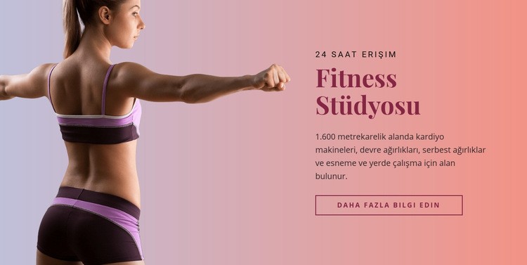 Spor fitness stüdyosu Bir Sayfa Şablonu