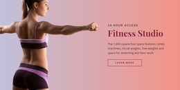 Website Layout For Sport Fitness Studio