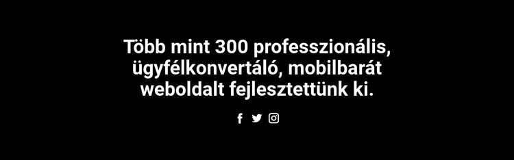 Szöveg és szociális ikon Weboldal tervezés