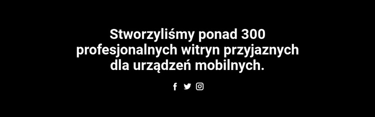 Tekst i ikona społecznościowa Motyw WordPress