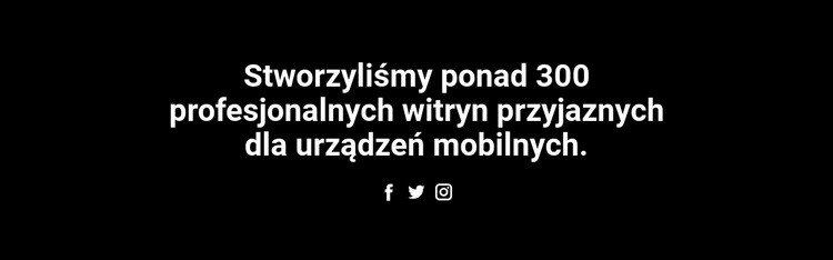 Tekst i ikona społecznościowa Szablon jednej strony