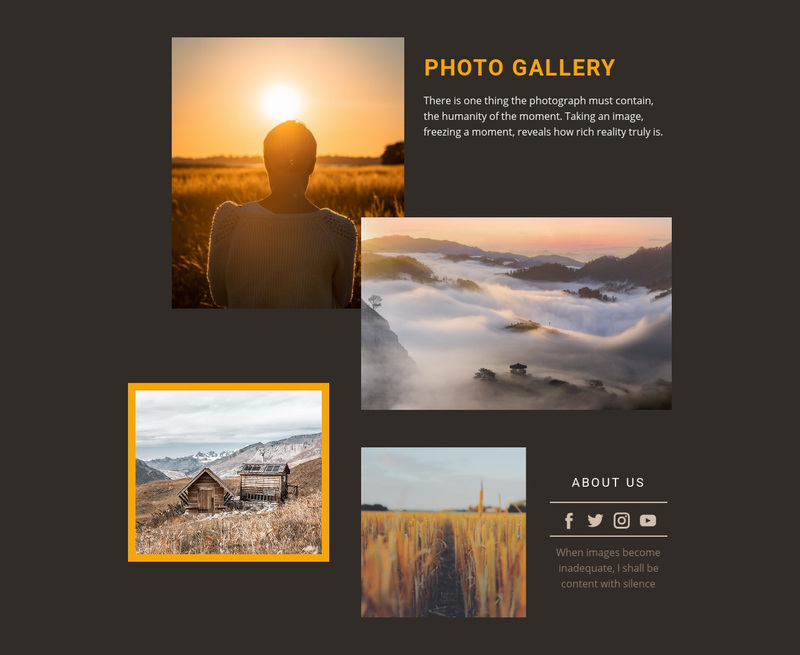 Photography workshops Squarespace Template Alternative