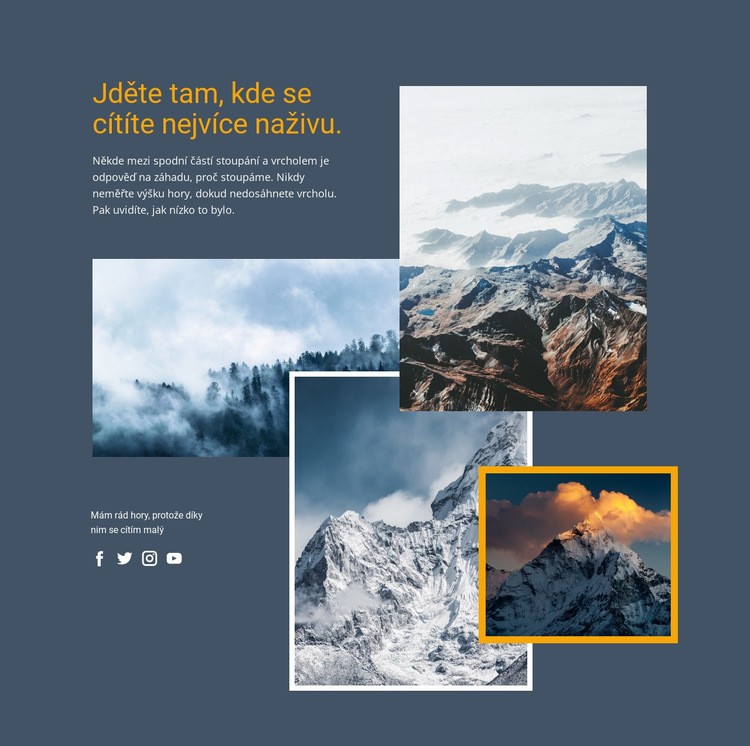 Pěší turistika po alpských cestách Šablona HTML
