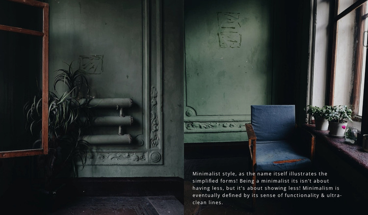 Dark interior style Website Mockup