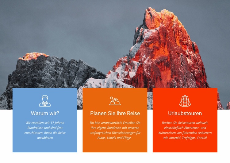 Klettere auf den hohen Berg Website design