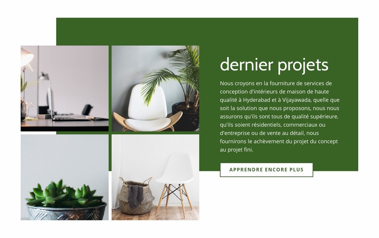 Derniers projets d'intérieur Modèles de constructeur de sites Web