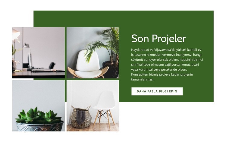 Son iç projeler Web Sitesi Mockup'ı