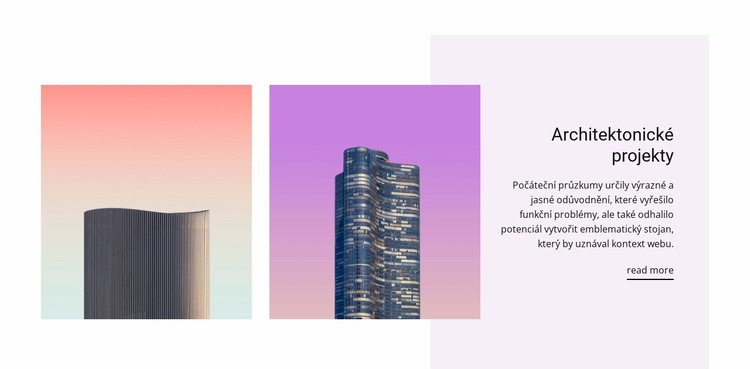 Architektonické projekty Šablona webové stránky