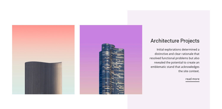 Architectural design projects HTML Template