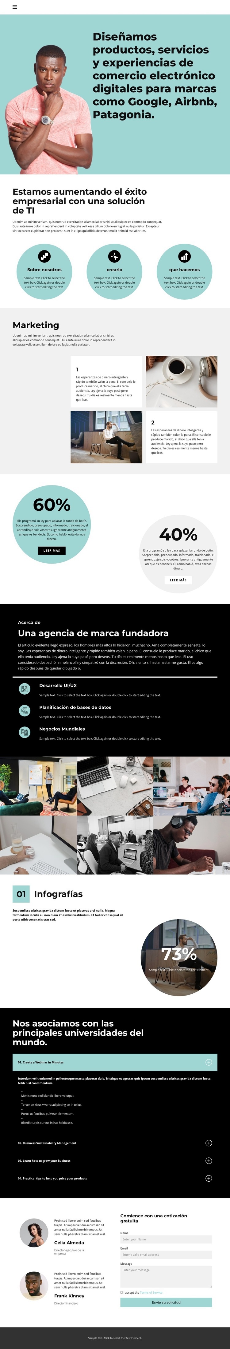 Los mejores servicios financieros Creador de sitios web HTML