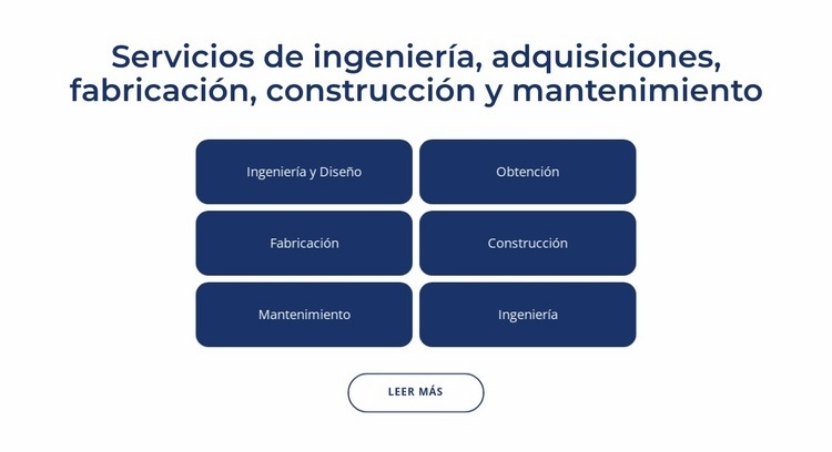 Servicios de ingenieria, construccion. Maqueta de sitio web