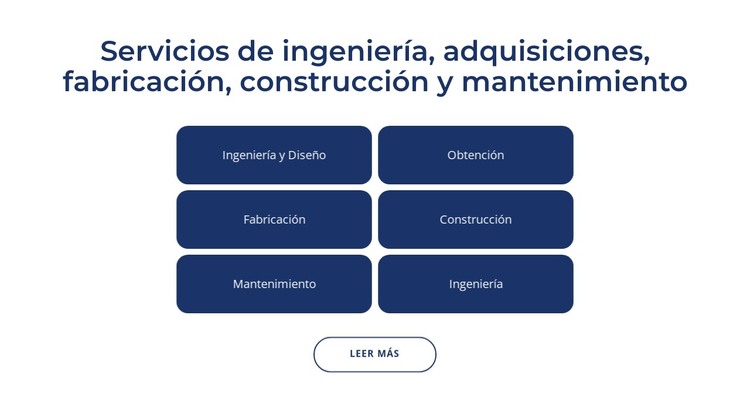 Servicios de ingenieria, construccion. Plantilla HTML