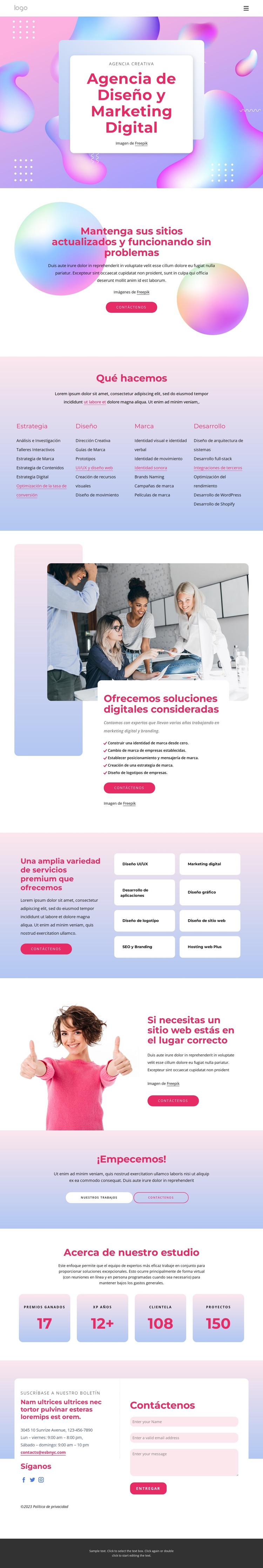 Ofrecemos marca de calidad y código de pozo. Plantilla HTML