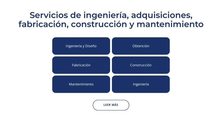 Servicios de ingenieria, construccion. Plantilla HTML5