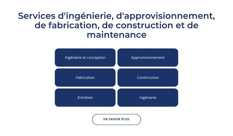 Services d'ingénierie, de construction Maquette de site Web