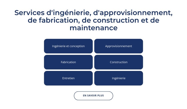 Services d'ingénierie, de construction Modèle HTML