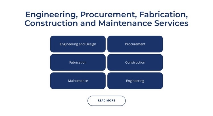 Engineering, construction services Homepage Design