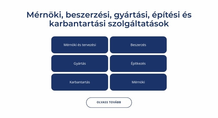 Mérnöki, építőipari szolgáltatások Weboldal tervezés