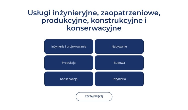 Inżynieria, usługi budowlane Szablon witryny sieci Web