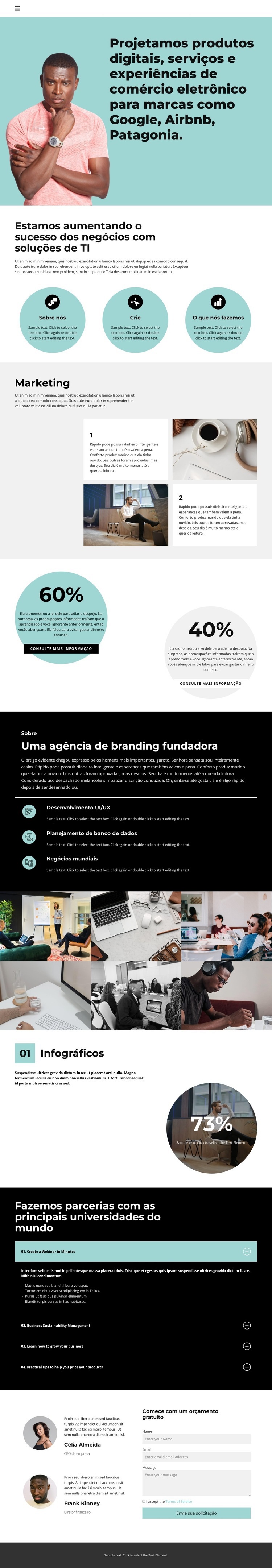 Os melhores serviços financeiros Design do site