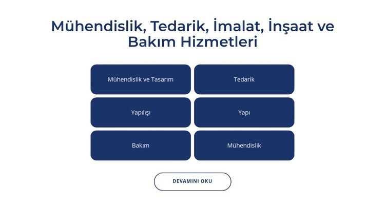 Mühendislik, inşaat hizmetleri Html Web Sitesi Oluşturucu