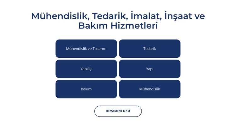 Mühendislik, inşaat hizmetleri Bir Sayfa Şablonu