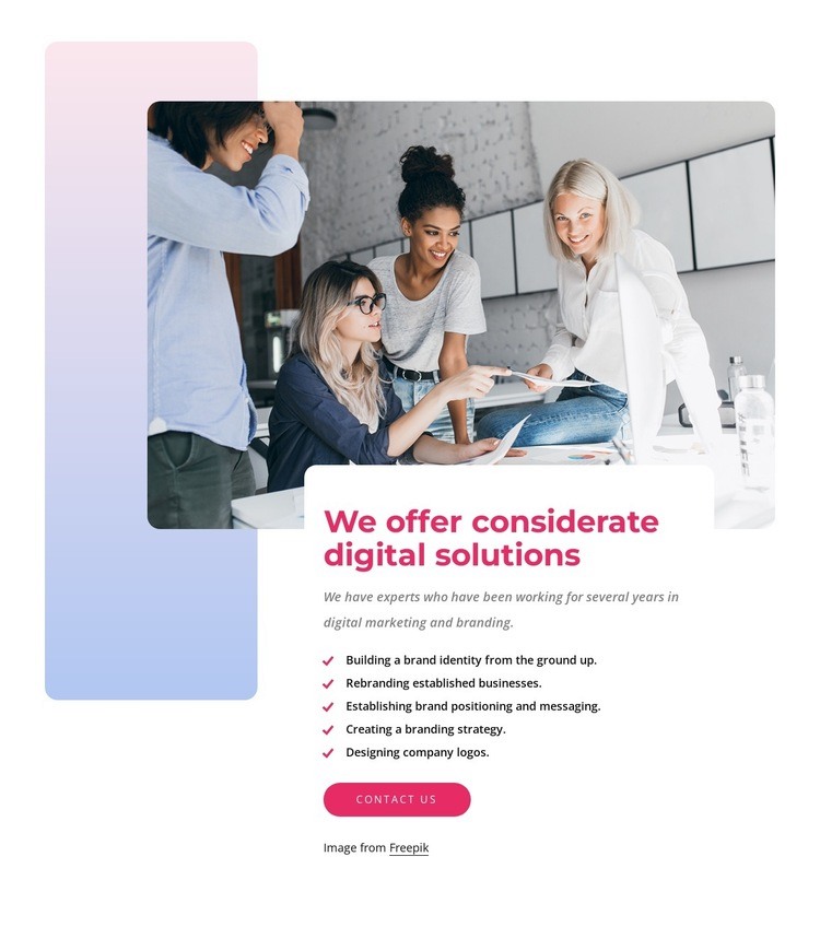 We offer considerate digital solutions Elementor Template Alternative