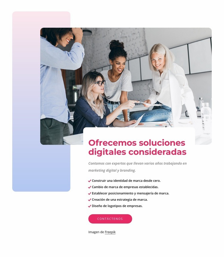 Ofrecemos soluciones digitales consideradas Maqueta de sitio web