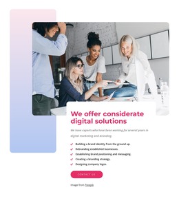 We Offer Considerate Digital Solutions - HTML Page Template