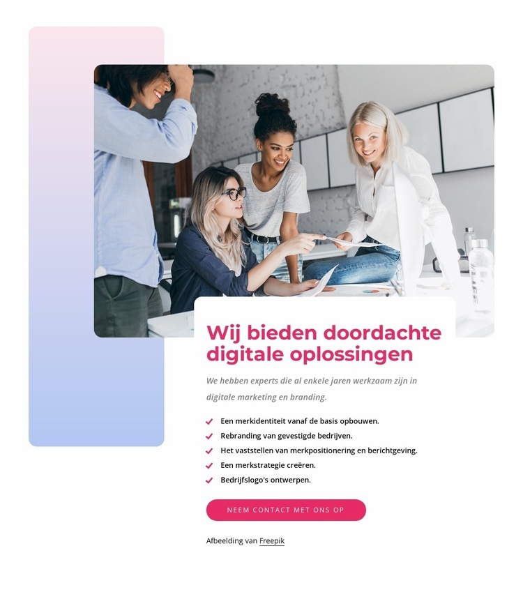 Wij bieden doordachte digitale oplossingen Bestemmingspagina