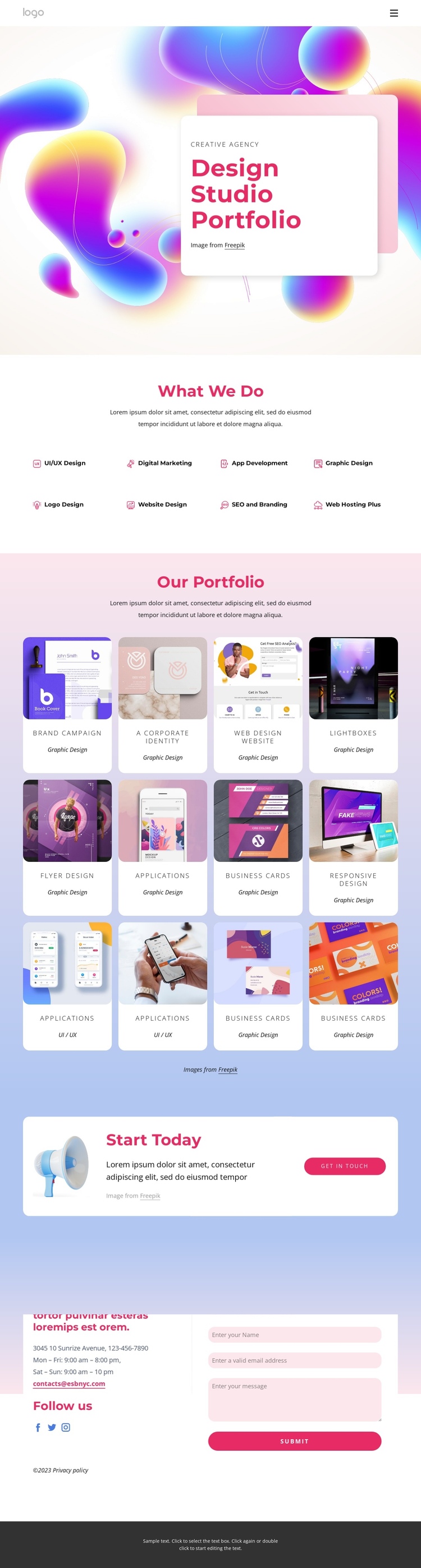 Creative, immersive and breathtaking design One Page Template