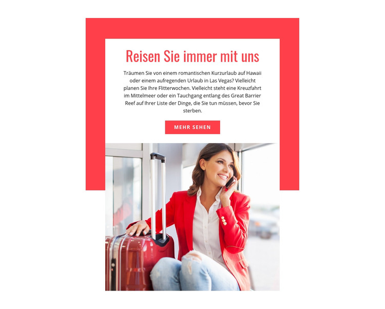 Die Pauschalreise HTML-Vorlage