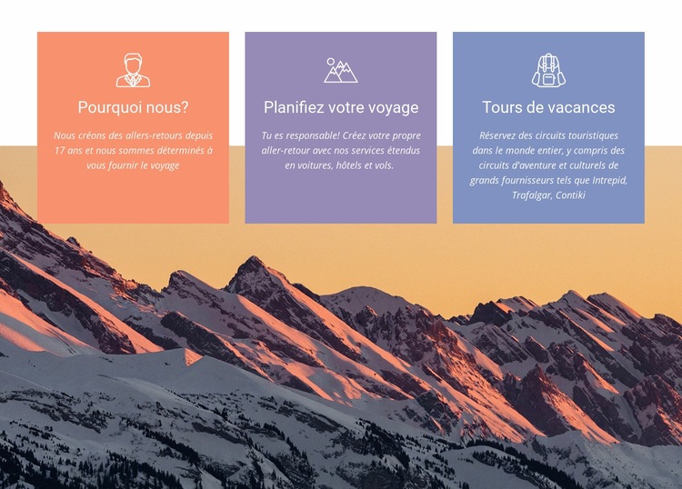 Les avantages de voyager Conception de site Web